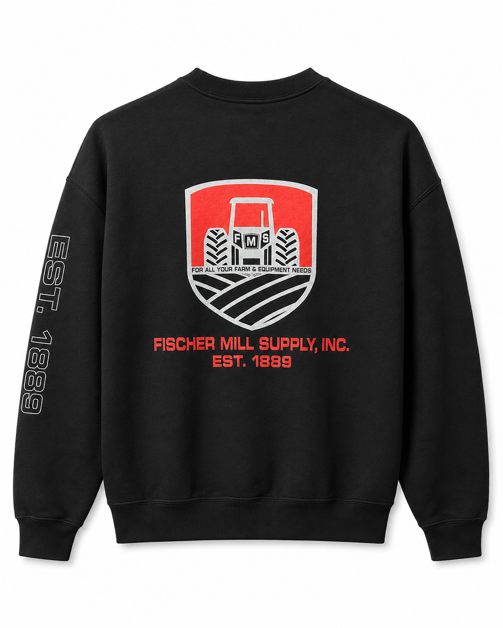 Fischer Mill Supply Black Crewneck Sweatshirt
