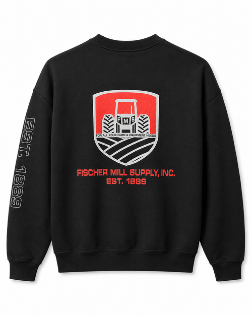 Fischer Mill Supply Black Crewneck Sweatshirt