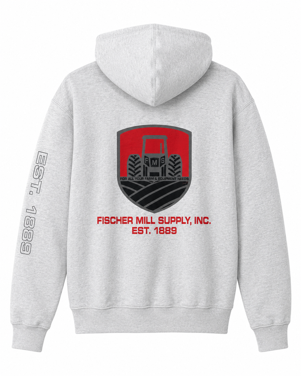 Fischer Mill Supply Light Heather Gray Hoodie