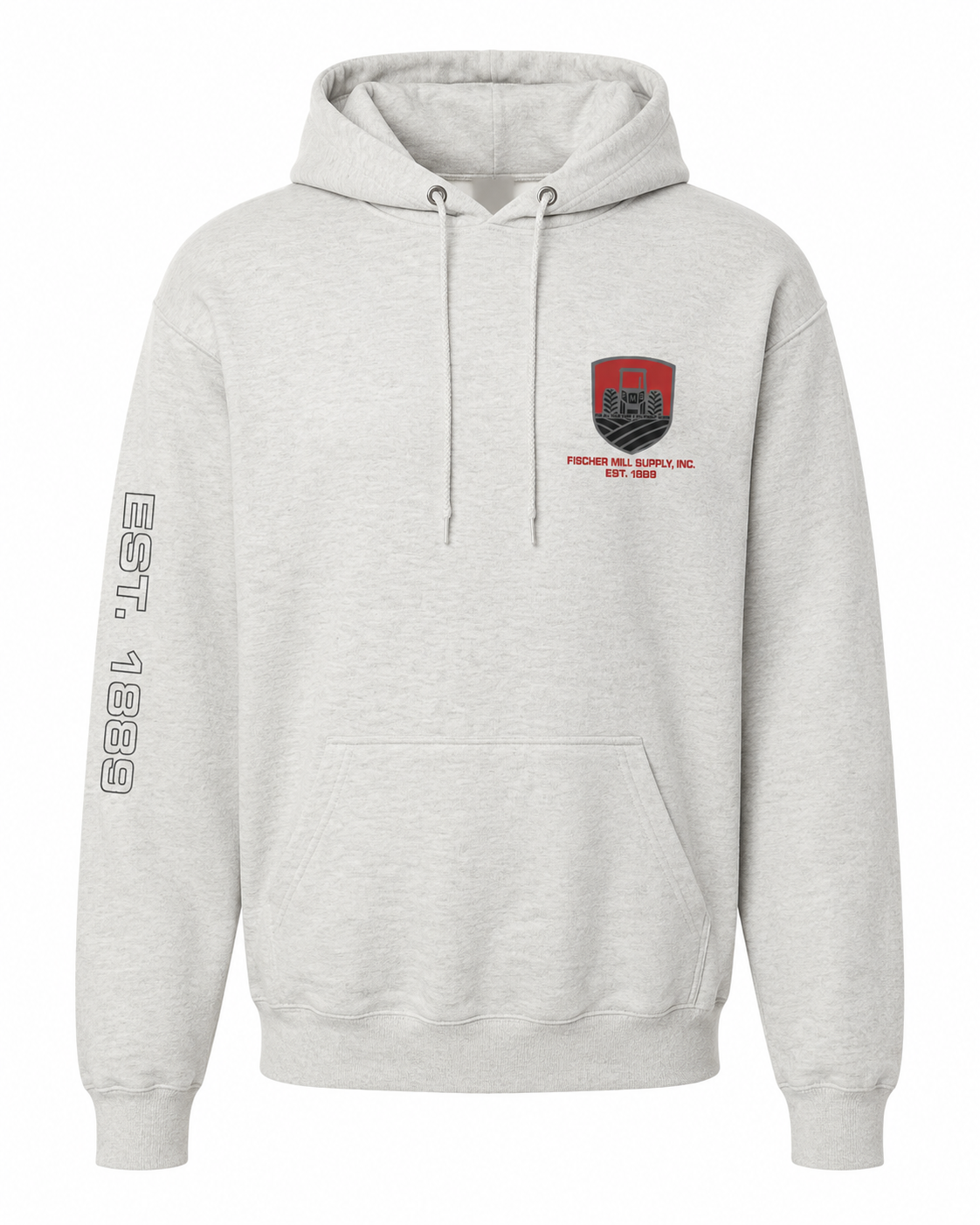 Fischer Mill Supply Light Heather Gray Hoodie