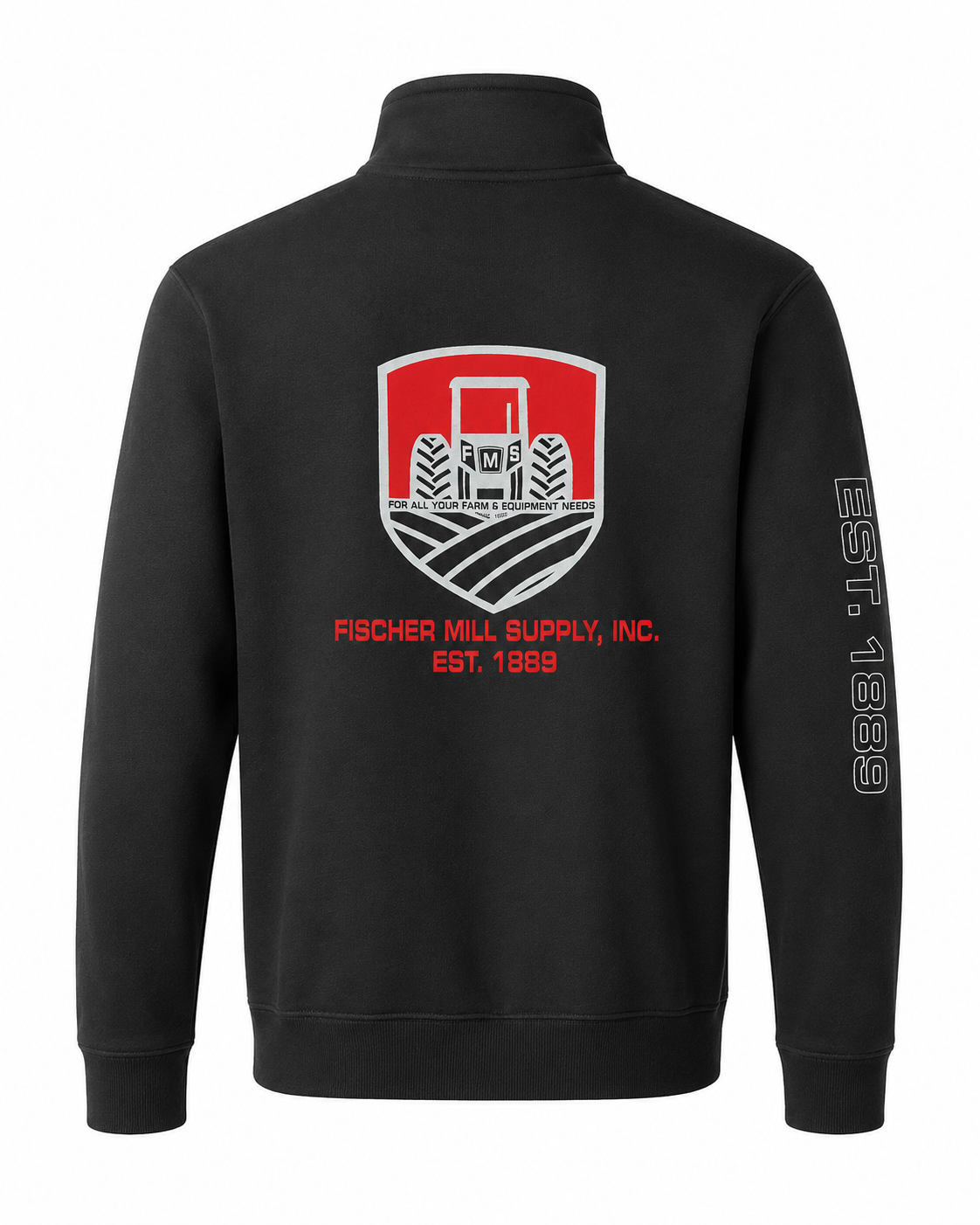Fischer Mill Supply Black Quarter-Zip Sweatshirt