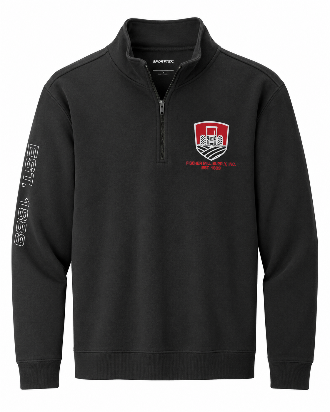 Fischer Mill Supply Black Quarter-Zip Sweatshirt